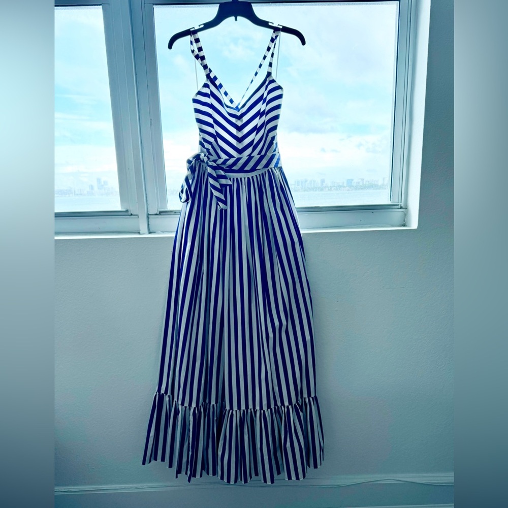 J-Crew Blue & White Striped Dress. Size 6. New With Tags.